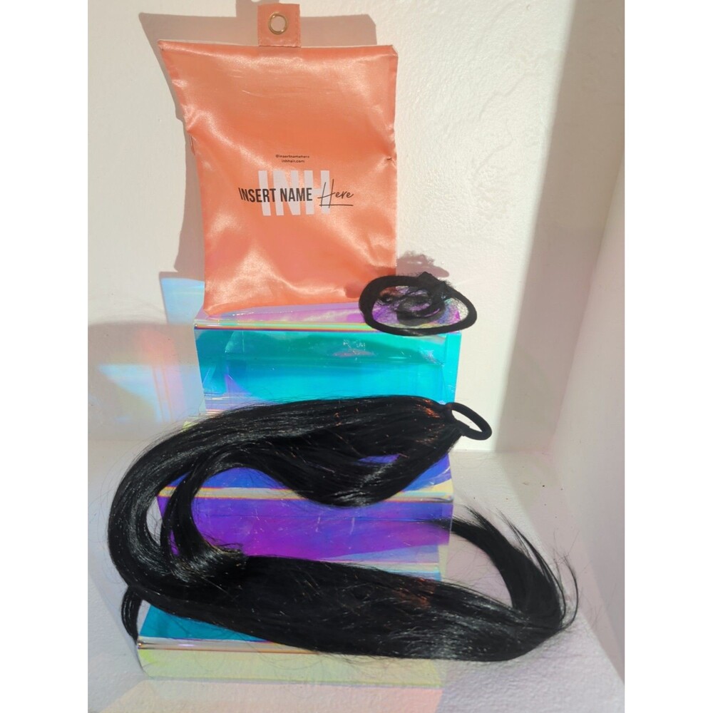 INH Insert Name Here 33" Extra Long Black Ponytail Hair Extension Wrap Clip In